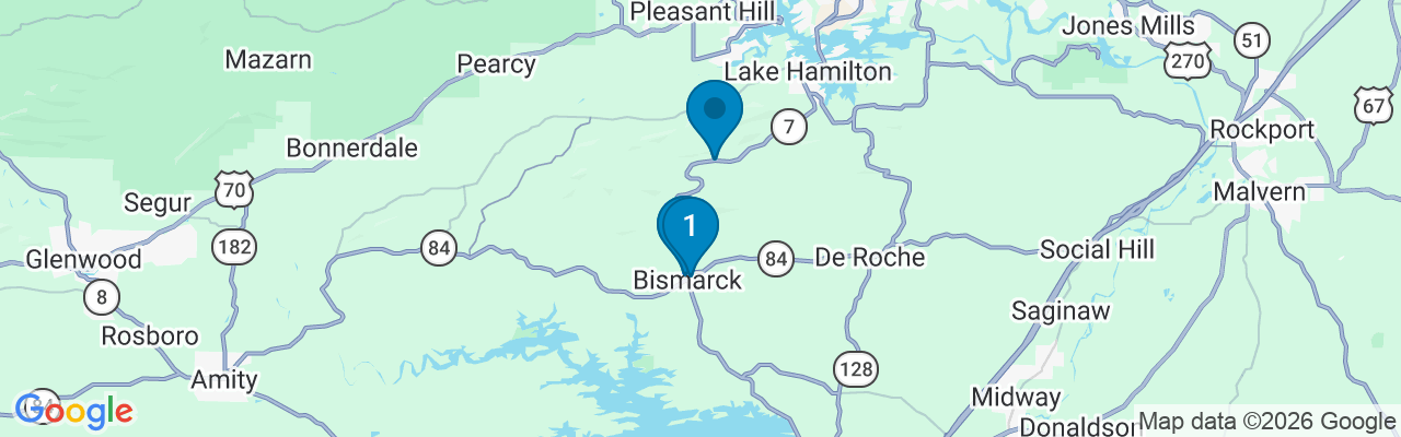 Map showing facility locations