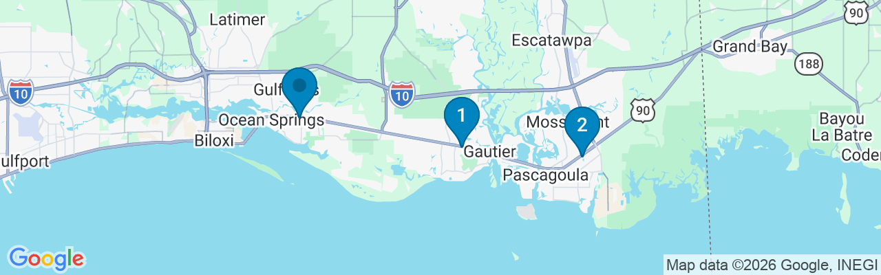 Map showing facility locations