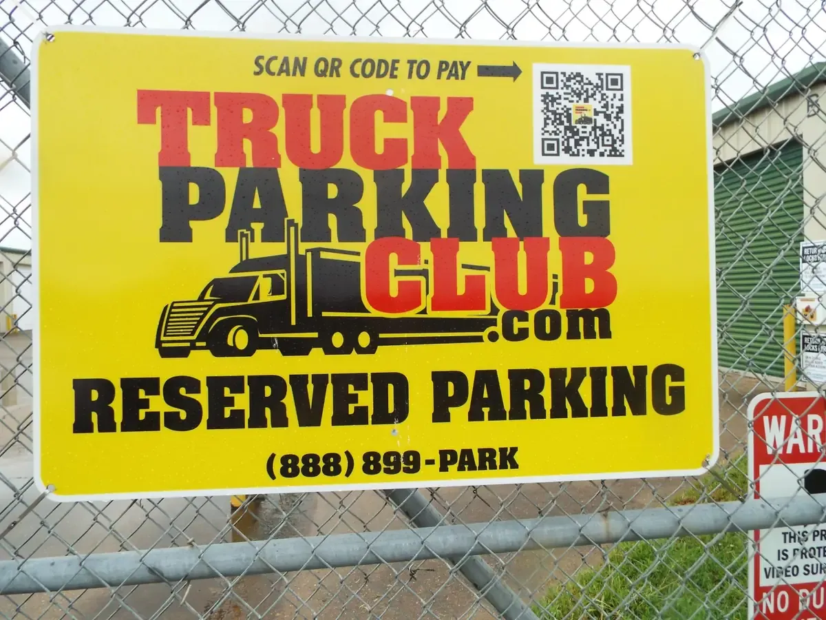Truck Parking sign at Homegrown Storage