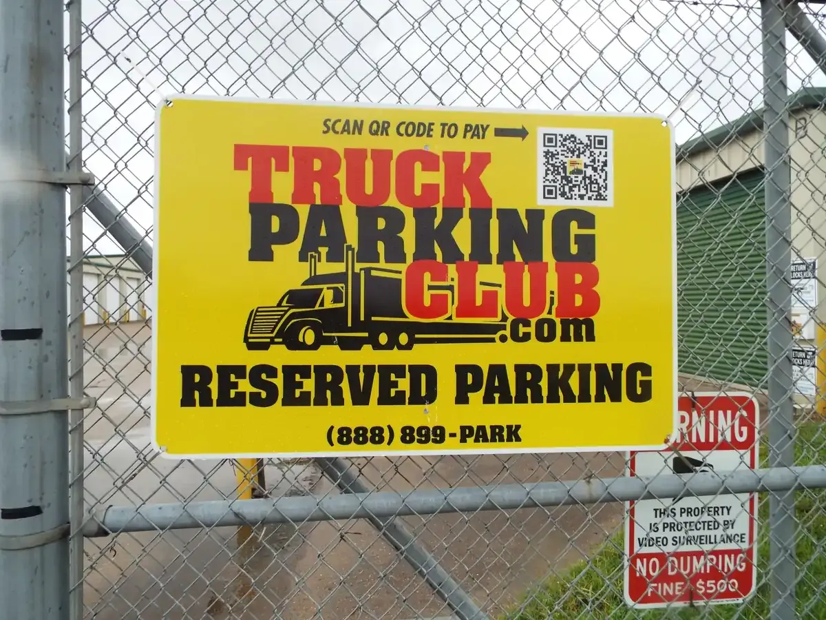 Truck Parking sign at Homegrown Storage